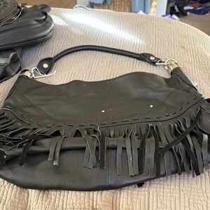 Black Fringe Women's Bag